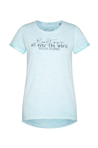 SOCCX Damen T-Shirt im Used Look mit Label Prints Fresh Breeze, M SOCCX Damen T-Shirt im Used Look mit Label Prints Fresh Breeze, M von SOCCX