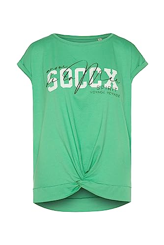 SOCCX Damen T-Shirt mit Knoten und Label Print Frenchy Green M von SOCCX