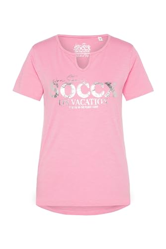 SOCCX Damen T-Shirt mit Label Print Happy Pink S von SOCCX