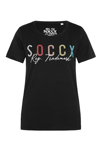 SOCCX Damen T-Shirt mit Rundhalsausschnitt Black M von SOCCX