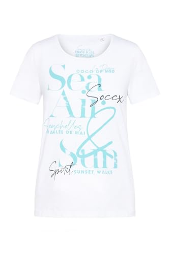 SOCCX Damen T-Shirt mit Rundhalsausschnitt und Artwork Opticwhite, XL von SOCCX