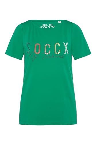 SOCCX Damen T-Shirt mit U-Boot-Ausschnitt Active Green XXL von SOCCX