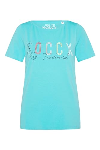 SOCCX Damen T-Shirt mit U-Boot-Ausschnitt Lagoon Blue XL von SOCCX