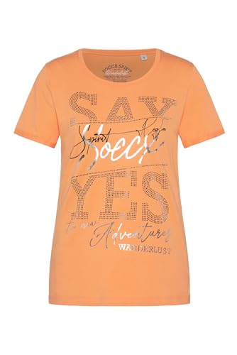 SOCCX Damen T-Shirt mit Wording Print Apricot Blush M von SOCCX