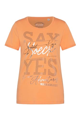 SOCCX Damen T-Shirt mit Wording Print Apricot Blush S von SOCCX