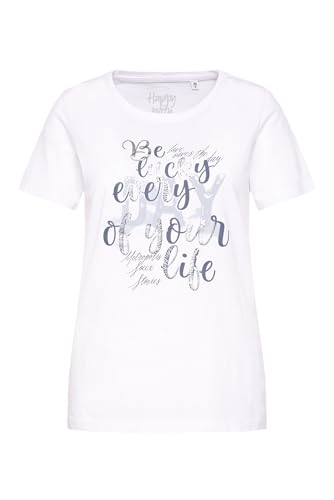 SOCCX Damen T-Shirt mit Wording Print Opticwhite, XL von SOCCX