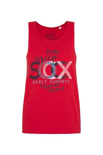 SOCCX Damen Tanktop mit Label Print Flag Red, XXL SOCCX Damen Tanktop mit Label Print Flag Red, XXL von SOCCX