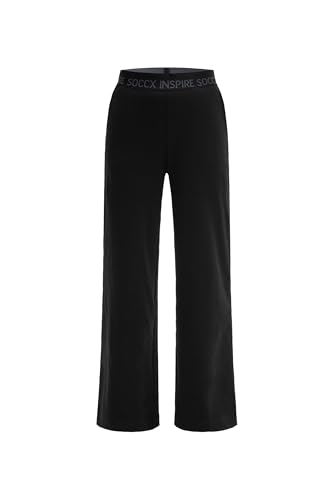SOCCX Damen Wide Leg Sweatpants Black, M von SOCCX