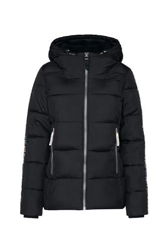 SOCCX Damen Winterjacke mit Kapuze und Logo-Tapes Black M von SOCCX