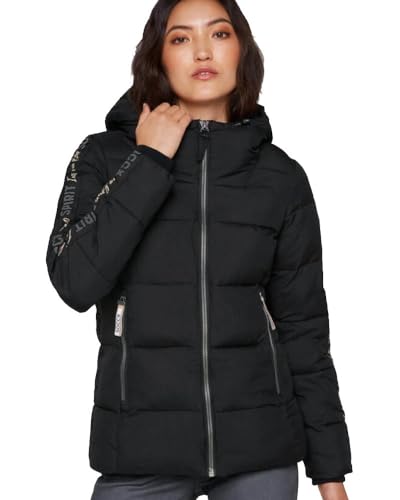 SOCCX Damen Winterjacke mit Kapuze und Logo-Tapes Black M von SOCCX