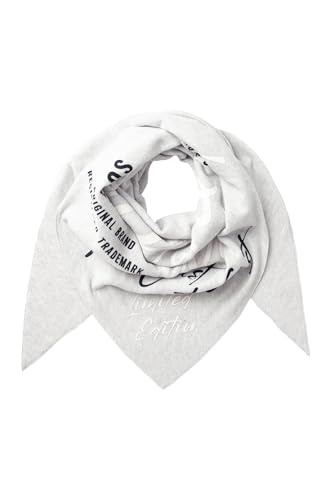 SOCCX Dreieckstuch aus Flauschstrick mit Wording Prints grey melange von SOCCX