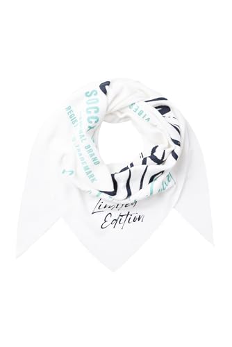 SOCCX Dreieckstuch aus Flauschstrick mit Wording Prints ivory von SOCCX