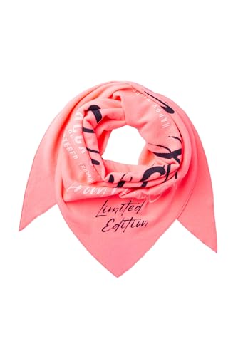 SOCCX Dreieckstuch aus Flauschstrick mit Wording Prints neon pink von SOCCX