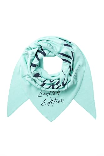 SOCCX Dreieckstuch aus Flauschstrick mit Wording Prints new aqua von SOCCX