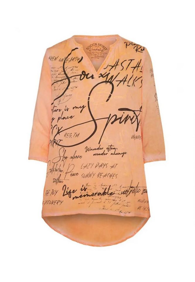 SOCCX Kurzarmbluse Bluse WANDERLUST Tunikabluse mit 3/4 Ärmeln (1-tlg) von SOCCX