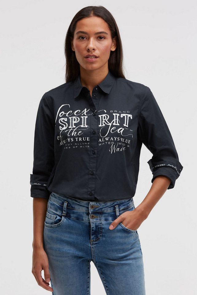 SOCCX Langarmbluse mit Kellerfalte im Rücken von SOCCX