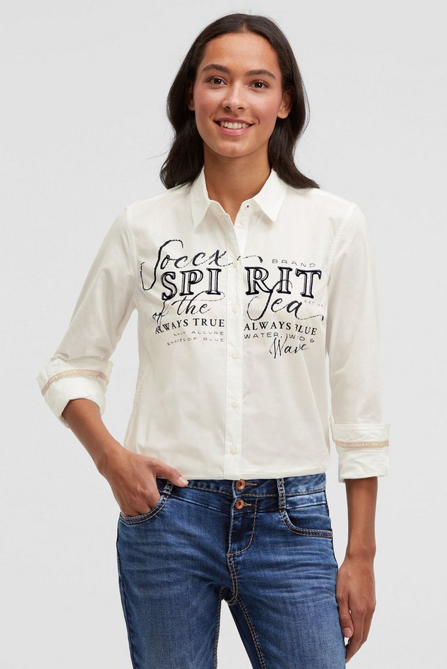 SOCCX Langarmbluse mit Kellerfalte im Rücken von SOCCX