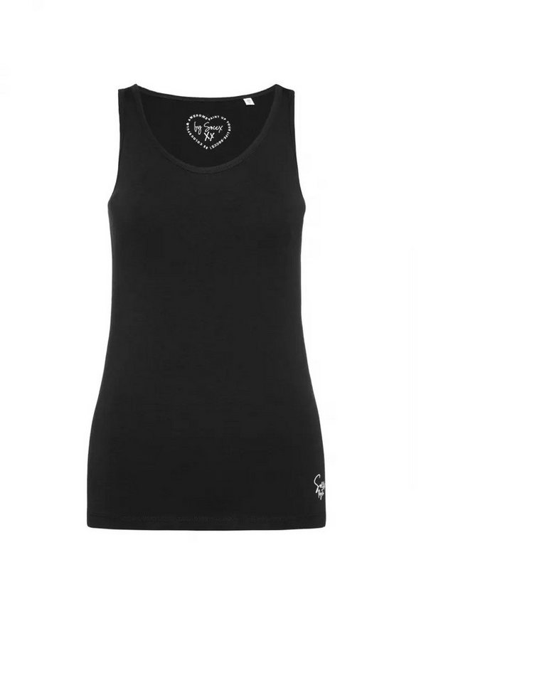 SOCCX One-Shoulder-Top Basic Top mit Mini Logo Print aus softem Materialmix von SOCCX