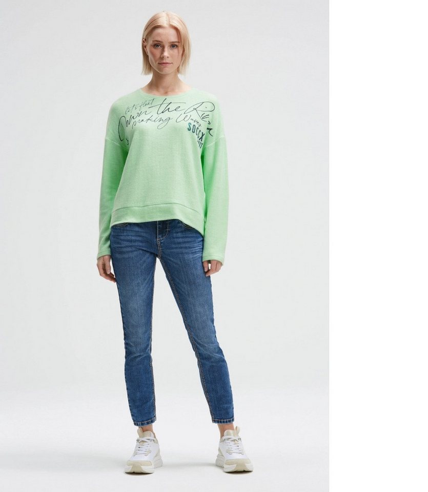 SOCCX Rundhalspullover,Flauschpullover mit Wording Print von SOCCX