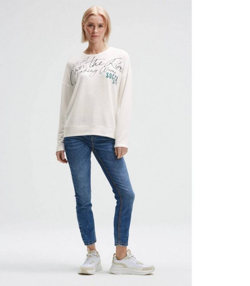 SOCCX Rundhalspullover,Flauschpullover mit Wording Print von SOCCX