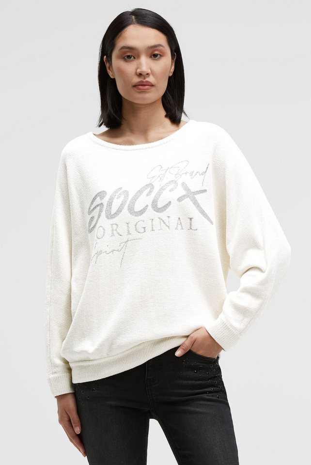 SOCCX Rundhalspullover mit Fledermaus-Ärmeln von SOCCX