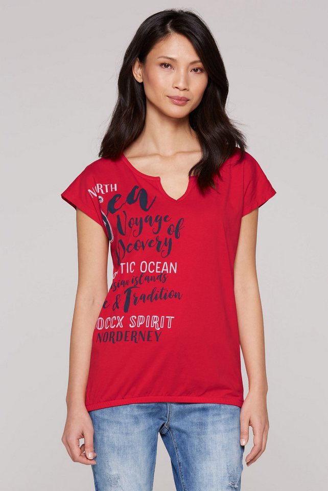 SOCCX Rundhalsshirt mit Gummizug im Saum von SOCCX