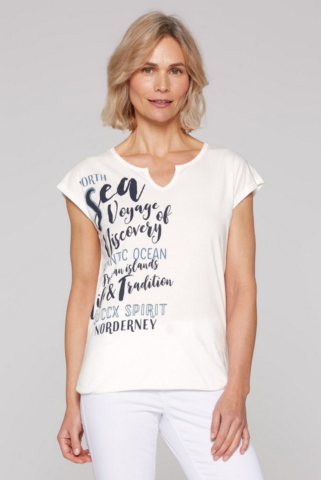 SOCCX Rundhalsshirt mit Gummizug im Saum von SOCCX