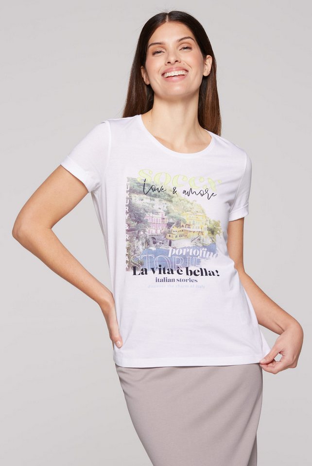 SOCCX Rundhalsshirt mit Seitenschlitze von SOCCX