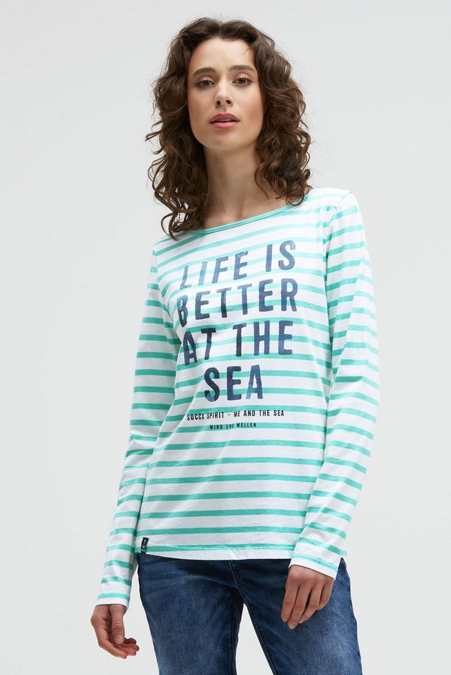 SOCCX Rundhalsshirt mit U-Boot-Ausschnitt von SOCCX