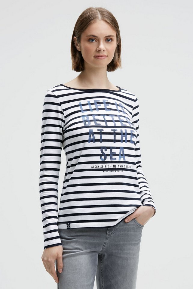 SOCCX Rundhalsshirt mit U-Boot-Ausschnitt von SOCCX