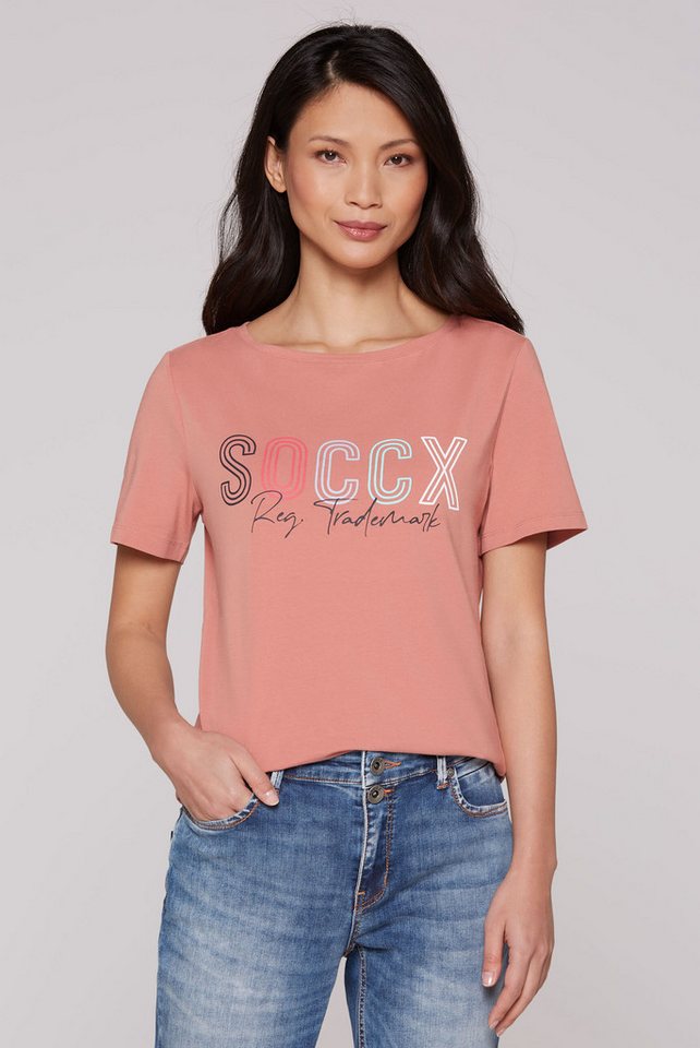 SOCCX Rundhalsshirt mit U-Boot-Ausschnitt SOCCX Rundhalsshirt mit U-Boot-Ausschnitt von SOCCX