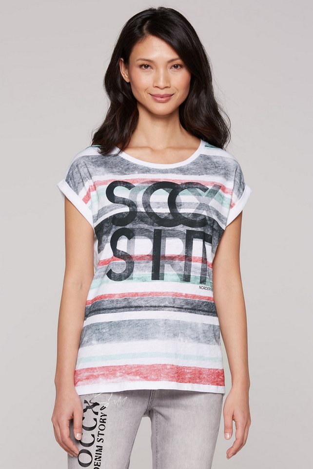 SOCCX Rundhalsshirt mit überschnittenen Schultern von SOCCX