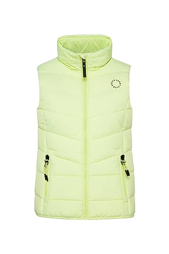 SOCCX Damen Steppweste mit Rücken-Print Light Wasabi L von SOCCX