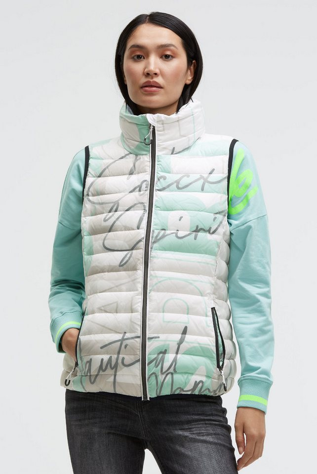 SOCCX Steppweste mit integrierter Kapuze im Stehkragen von SOCCX