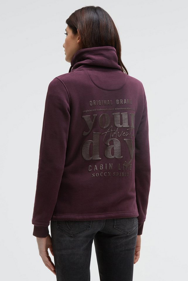 SOCCX Sweatjacke mit Bindeband am Saum von SOCCX