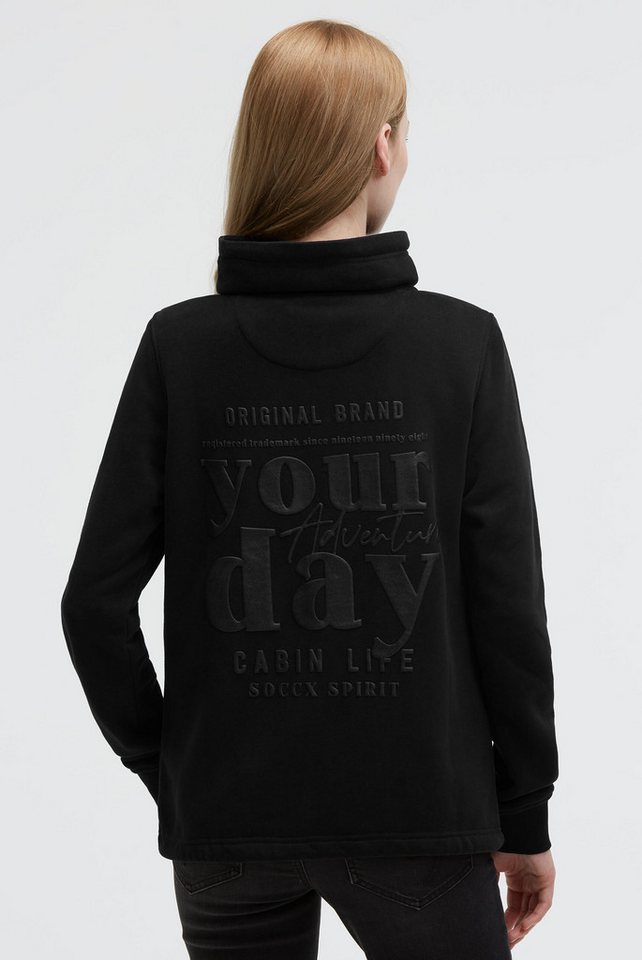 SOCCX Sweatjacke mit Bindeband am Saum von SOCCX