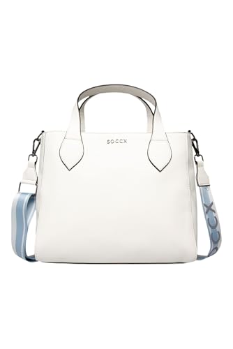 SOCCX Unisex Handtasche aus Lederimitat mit Wechselgurt White None von SOCCX