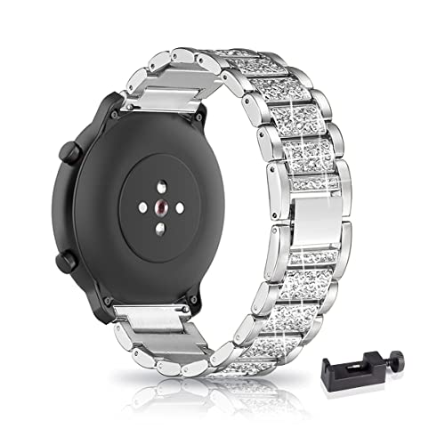 22MM Bling Metall Armbänder für Amazfit GTR 3 Pro/GTR 3/GTR 2e/GTR 2 Armband, Funkelnd Diamant Metall Ersatz Armband kompatibel mit Amazfit GTR 3 Pro/GTR 3/GTR 2e/GTR 2 (C) von SOCFLO