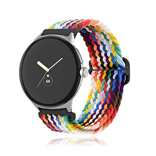 Armbänder für Google Pixel Watch Stoff Nylon Solo Loop Set Damen Herren Sport Watch Ersatzarmband Kompatibel mit Google Pixel Watch Armbänder (17) von SOCFLO