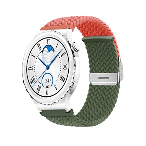 Geflochtens Armbänder für Huawei Watch GT3 Pro 43mm Armband, Nylon Geflochtenes Uhrenarmband Einstellbares Ersatz band Kompatibel mit Armband Huawei Watch GT3 Pro 43mm (A) von SOCFLO