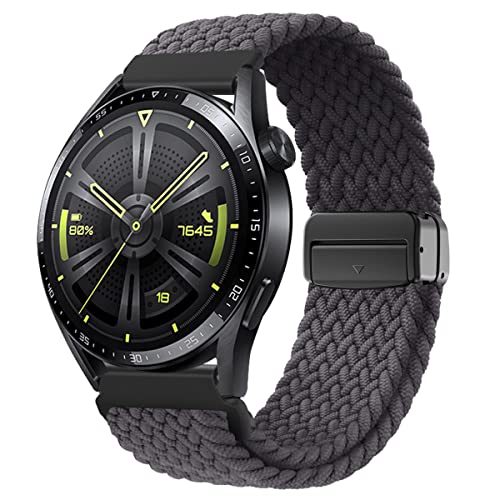 Magnetische Nylon Armbänder für Huawei Watch GT3 46mm Armband, 22MM Nylon Stoff Uhrenarmbänder Magnetische Verstellbarem Verschluss Ersatzband Kompatibel mit Huawei Watch GT3 46mm (E) von SOCFLO