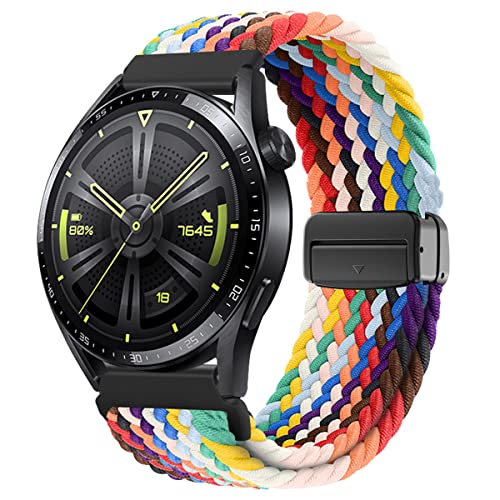 Magnetische Nylon Armbänder für Huawei Watch GT3 46mm Armband, 22MM Nylon Stoff Uhrenarmbänder Magnetische Verstellbarem Verschluss Ersatzband Kompatibel mit Huawei Watch GT3 46mm (F) von SOCFLO