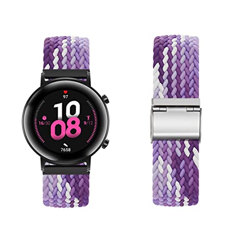 Nylon Armband für Huawei Watch GT2 42mm Armband, Elastisches Verstellbares Geflochtenes Solo Loop Ersatzarmband für Herren Damen Kompatibel mit Huawei Watch GT2 42mm (17) von SOCFLO