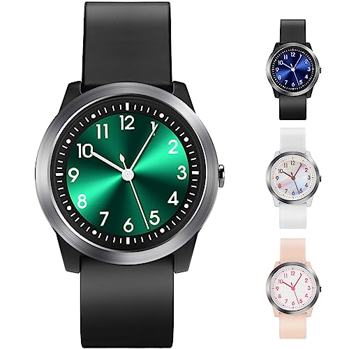 SOCICO Kinderuhr Analog, 5ATM/50M Wasserdicht Armbanduhr Kinder Mädchen Jungen Teenager, Leicht Lesbar Kinder Quartz Minimalistisch Uhren für 8-18 Jahre(GrünH) von SOCICO