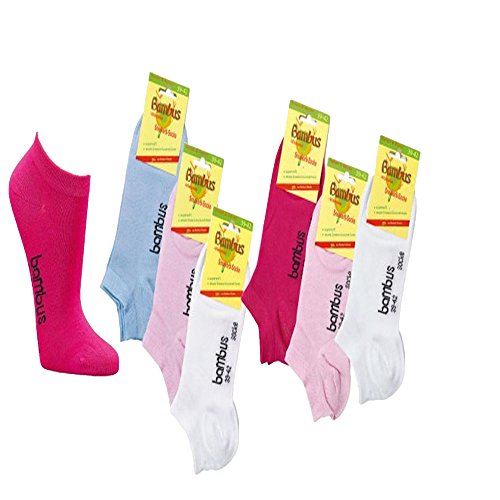 SOCK 4 FUN Damen Kurzsocken,6Pack,35/38,Blau/Rosa/Pink/Weiss von SOCK 4 FUN