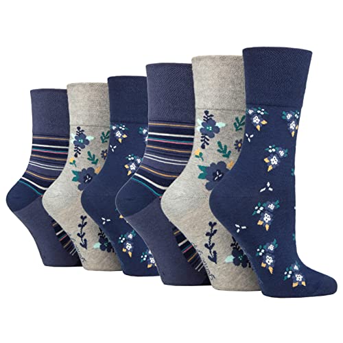 6 Paar Socken Shop Everyday Gentle Grip Socken Damen 37-42 Siehe verschiedene Variationen und Designs, 6 x RH249 von SOCK SHOP GENTLE GRIP