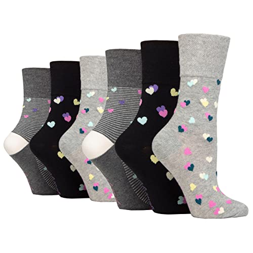 6 Paar Socken Shop Everyday Gentle Grip Socken Damen 37-42 Siehe verschiedene Variationen und Designs, 6 x RH254 von SOCK SHOP GENTLE GRIP