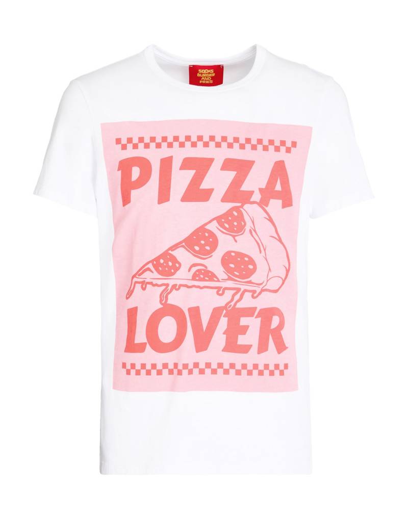 SOCKS BURGER AND FRIES T-shirts Herren Weiß von SOCKS BURGER AND FRIES