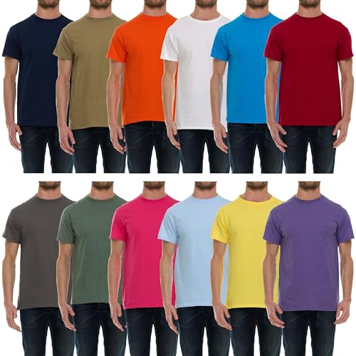 SOCKS'NBULK Herren Baumwolle Rundhals Kurzarm T-Shirts Mix Farben Bulk, 12er-Pack kurze Ärmel, 4X-Groß SOCKS'NBULK Herren Baumwolle Rundhals Kurzarm T-Shirts Mix Farben Bulk, 12er-Pack kurze Ärmel, 4X-Groß von SOCKS'NBULK