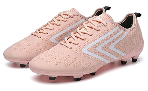 Fußballschuhe für Herren und Damen, Fußballschuhe mit niedrigem Oberteil, Fußball-Training, Sport-Sneaker für Jungen und Mädchen, Größe 38, Farbe: Pink, 38 2/3 EU von SOCOO